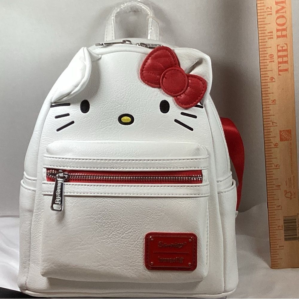 Loungefly,  Hello Kitty Backpack. Red & White - Picture 2 of 7